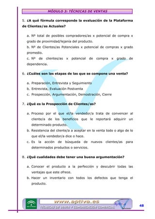 Modulo 3 tecnicas de venta | PDF