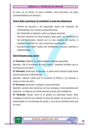 Modulo 3 tecnicas de venta | PDF