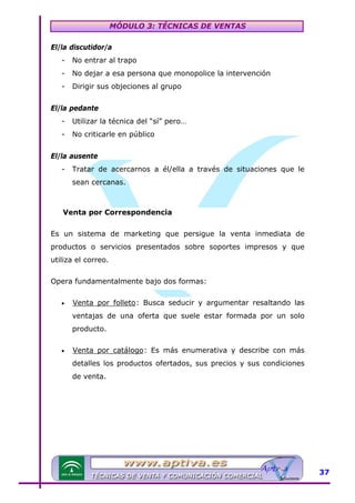Modulo 3 tecnicas de venta | PDF