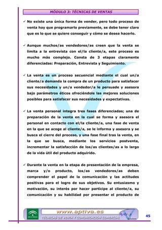Modulo 3 tecnicas de venta | PDF