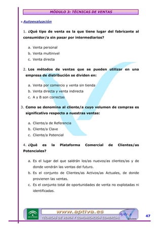 Modulo 3 tecnicas de venta | PDF