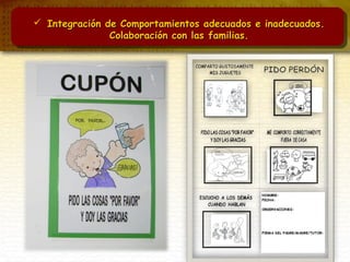  Integración de Comportamientos adecuados e inadecuados.Integración de Comportamientos adecuados e inadecuados.
Colaboración con las familias.Colaboración con las familias.
 