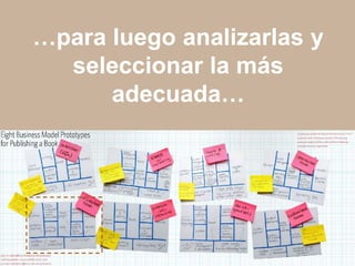 …para luego analizarlas y seleccionar la más adecuada…Innovación y gestión de salud