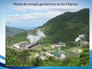 Planta de energía geotérmica en las Filipinas.
 