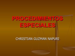 CHRISTIAN GUZMAN NAPURI PROCEDIMIENTOS ESPECIALES 