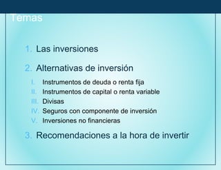 Presentación del Modulo 6. Inversiones | PPTX