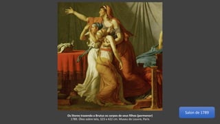 Os litores trazendo a Brutus os corpos de seus filhos (pormenor)
1789. Óleo sobre tela, 323 x 422 cm. Museu do Louvre, Paris
Salon de 1789
 