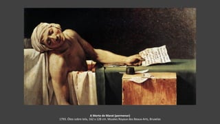 A Morte de Marat (pormenor)
1793. Óleo sobre tela, 162 x 128 cm. Musées Royaux des Beaux-Arts, Bruxelas
 