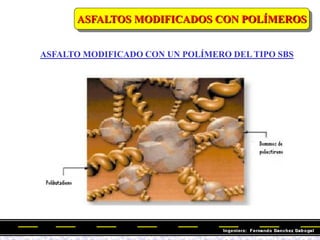 ASFALTO MODIFICADO CON UN POLÍMERO DEL TIPO SBS
ASFALTOS MODIFICADOS CON POLÍMEROS
 