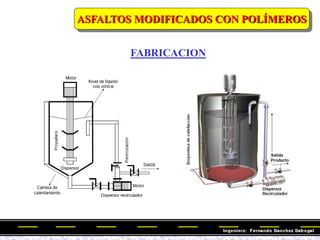 FABRICACION
ASFALTOS MODIFICADOS CON POLÍMEROS
 