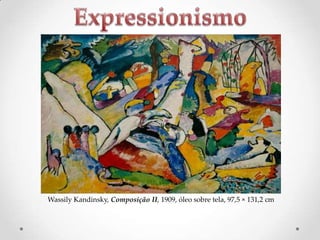 Wassily Kandinsky, Composição II, 1909, óleo sobre tela, 97,5 × 131,2 cm

 
