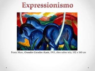 Franz Marc, Grandes Cavalos Azuis, 1911, óleo sobre tela, 102 x 160 cm

 