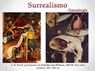 A. H. Bosch, pormenores de O Jardim das Delícias, 1480-90, óleo sobre
madeira. 206 x 386 cm

 