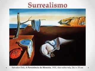 Salvador Dalí, A Persistência da Memória, 1931, óleo sobre tela, 24,1 x 33 cm

 
