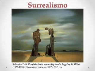 Salvador Dalí, Reminiscência arqueológica do Angelus de Millet.
(1933-1935). Óleo sobre madeira, 31,7 x 39,3 cm

 