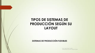 TIPOS DE SISTEMAS DE
PRODUCCIÓN SEGÚN SU
LAYOUT
SISTEMAS DE PRODUCCIÓN FLEXIBLES
Ing. Carlos Parra Carrillo
ADMINISTRACION DE OPERACIONES
 
