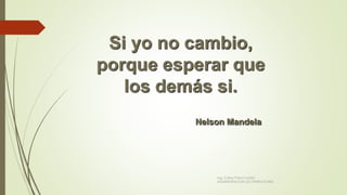 Si yo no cambio,
porque esperar que
los demás si.
Nelson Mandela
Ing. Carlos Parra Carrillo
ADMINISTRACION DE OPERACIONES
 