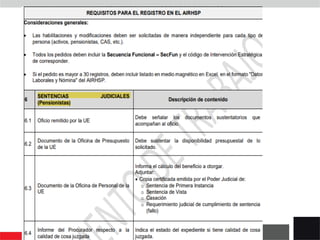 H. REQUISITOS PARA LOS TIPOS DE PEDIDOS
 