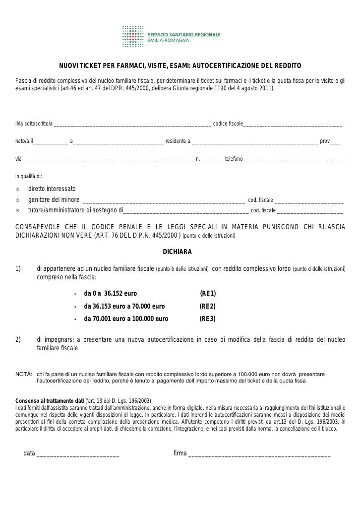 SCARICARE MODULO AUTOCERTIFICAZIONE RESIDENZA DA