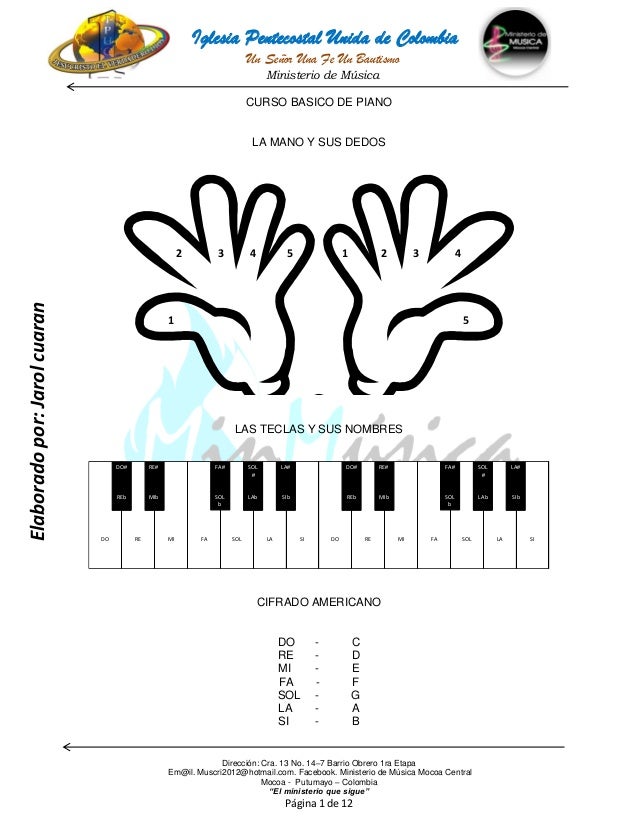 Modulo basico de piano acordes - ejercicios - escala musical