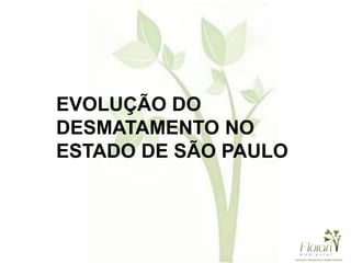 EVOLUÇÃO DO
DESMATAMENTO NO
ESTADO DE SÃO PAULO
 