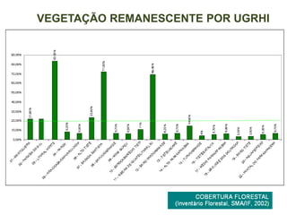 VEGETAÇÃO REMANESCENTE POR UGRHI
 