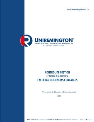 CONTROL DE GESTIÓN
CONTADURÍA PÚBLICA
FACULTAD DE CIENCIAS CONTABLES
 