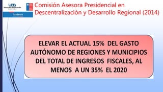 Comisión Asesora Presidencial en
Descentralización y Desarrollo Regional (2014)
 