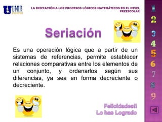 Es una operación lógica que a partir de un sistemas de referencias, permite establecer relaciones comparativas entre los elementos de un conjunto, y ordenarlos según sus diferencias, ya sea en forma decreciente o decreciente. 