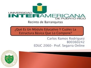 Carlos Ramos Rodríguez
B00360242
EDUC 2060- Prof. Segarra Online
 