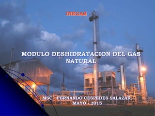 MSC. FERNANDO CÉSPEDES SALAZAR.
MAYO - 2015
MODULO DESHIDRATACION DEL GAS
NATURAL
INEGAS
 