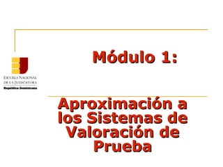 Módulo 1:Módulo 1:
Aproximación aAproximación a
los Sistemas delos Sistemas de
Valoración deValoración de
PruebaPrueba
 