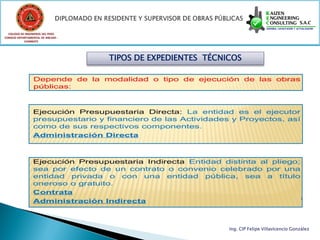 COLEGIO DE INGENIEROS DEL PERÚ
CONSEJO DEPARTAMENTAL DE ANCASH -
            CHIMBOTE




                                    TIPOS DE EXPEDIENTES TÉCNICOS




                                                              Ing. CIP Felipe Villavicencio González
 