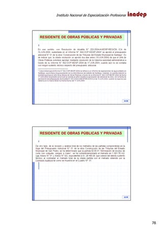 Instituto Nacional de Especialización Profesional
78
IAOM
RESIDENTE DE OBRAS PÚBLICAS Y PRIVADAS
IAOM
RESIDENTE DE OBRAS PÚBLICAS Y PRIVADAS
 