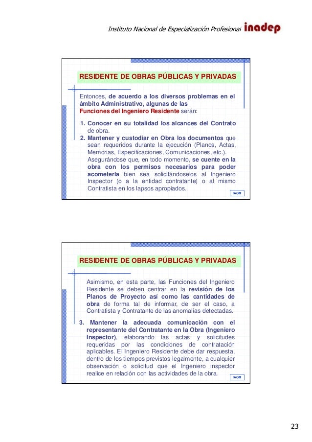 Manual De Funciones Ingeniero Residente De Obra