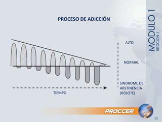 PROCESO DE ADICCIÓNSECCIÓN 1ALTONORMALSINDROME DE ABSTINENCIA (REBOTE)TIEMPO23