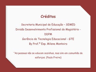 Aponte caminhos que possam ajudar os alunos a continuar  estudos e investigações sobre o tema. 2. Roteiro de elaboração1.7. Insira o conteúdo no gabaritoNessa etapa, você vai formatar o conteúdo que definiu no planejamento, inserindo-o num gabarito especial.O gabarito apresenta campos para inserir o conteúdo já nos lugares apropriados: seção Introdução, seção Tarefa, seção Processo etc.Para usar o gabarito, é necessário conhecimento de  editor de html. (Você pode fazer o download de um editor  no www.baixaki.com.br ) caso queira trabalhar com um ou simplesmente faça um roteiro no Word. 