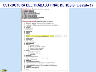 ESTRUCTURA DEL TRABAJO FINAL DE TESIS (Ejemplo 2)
 