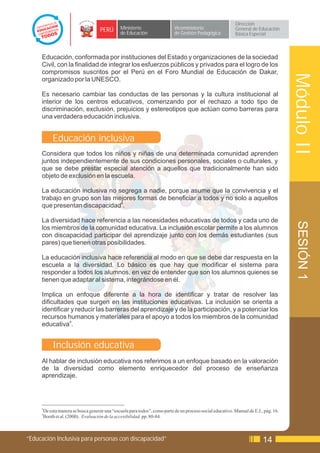 Modulo II sesión 1- LA INCLUSION Y LA POLITICA EDUCATIVA | PDF