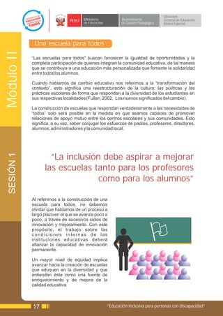 Modulo II sesión 1- LA INCLUSION Y LA POLITICA EDUCATIVA | PDF