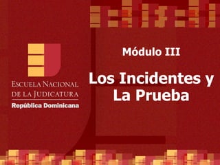 Módulo III Los Incidentes y La Prueba 