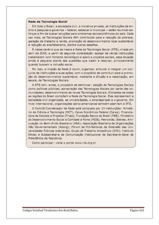 Colégio Estadual Tiradentes-Rio Real/Bahia. Página 424
 