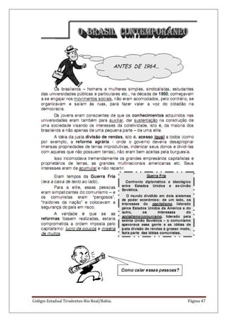 Colégio Estadual Tiradentes-Rio Real/Bahia. Página 47
 