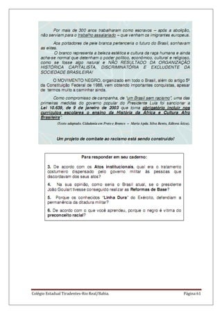 Colégio Estadual Tiradentes-Rio Real/Bahia. Página 61
 
