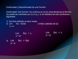 Modulo II Límites y Continuidad de Funciones | PPTX