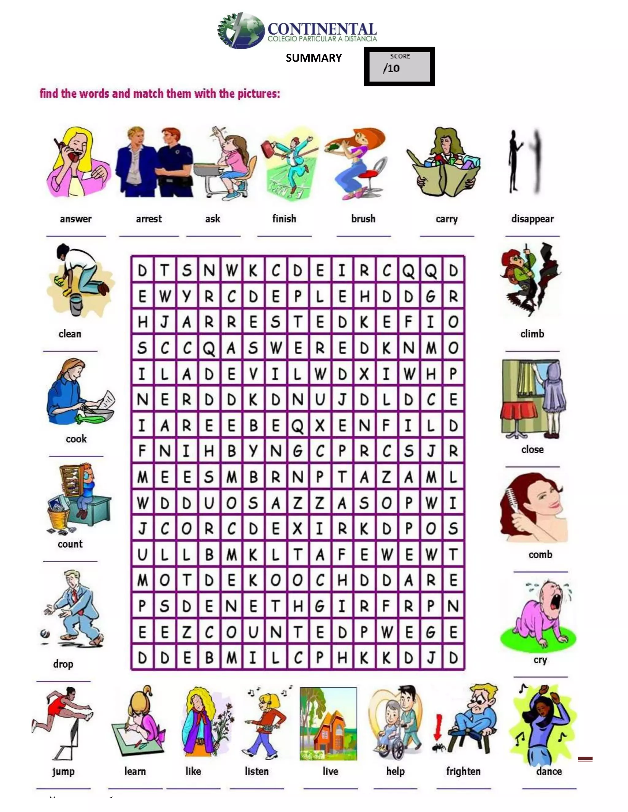 English-second year bachillerato 26
SUMMARY
 