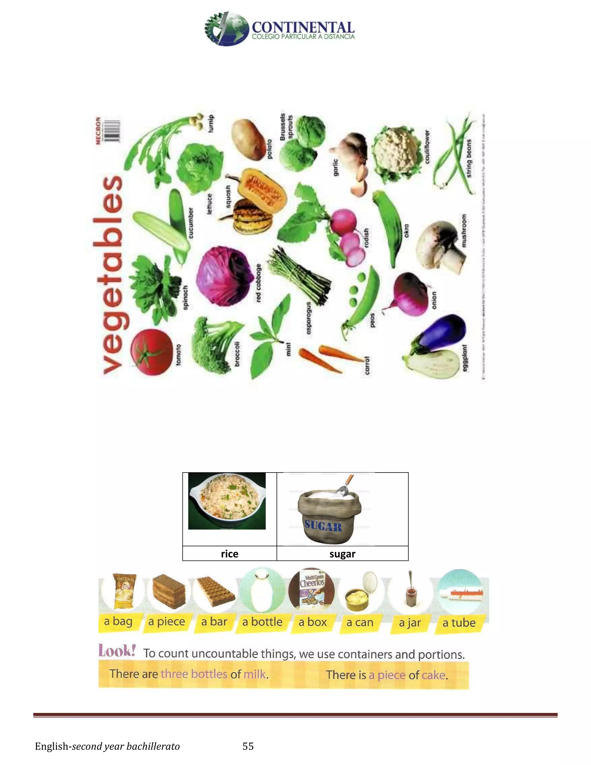 English-second year bachillerato 55
rice sugar
 