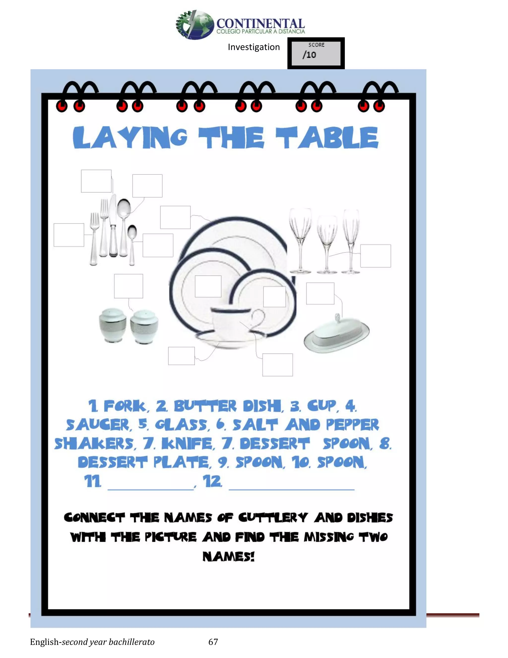 English-second year bachillerato 67
Investigation
 