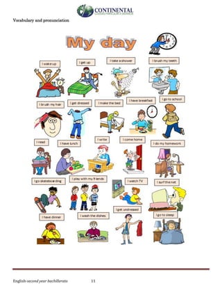English-second year bachillerato 11
Vocabulary and pronunciation
 