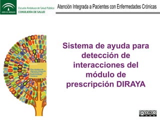 Sistema de ayuda para
detección de
interacciones del
módulo de
prescripción DIRAYA
 